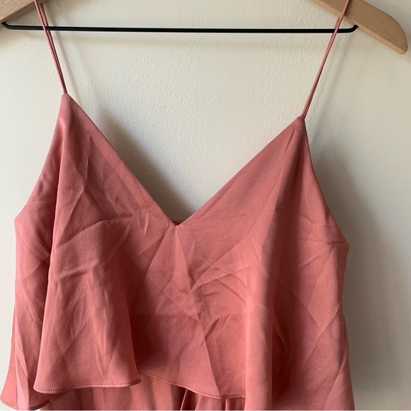 Shona Joy Rose Pink Luxe Frill Tulip Hem Maxi Dress Sz 2 - Picture 6 of 10